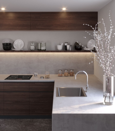 Столешница Бетон серый